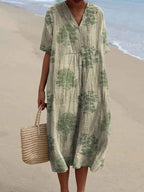 Sammy - Vestido Casual Flowy de Arte Floral Vintage