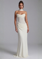 Tania • Vestito Lungo Aderente con Choker e Schiena con Lacci