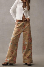 Pantalones informales con estampado floral