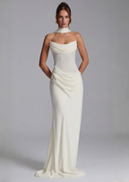Tania • Vestito Lungo Aderente con Choker e Schiena con Lacci