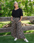 Leonor • Pantalón Ancho de Leopardo con Cintura Elástica
