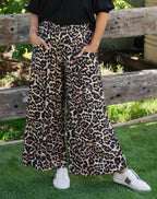 Leonor • Pantalón Ancho de Leopardo con Cintura Elástica