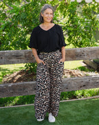 Leonor • Pantalón Ancho de Leopardo con Cintura Elástica