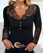 Lucía • Blusa a Maniche Lunghe con Dettagli in Pizzo