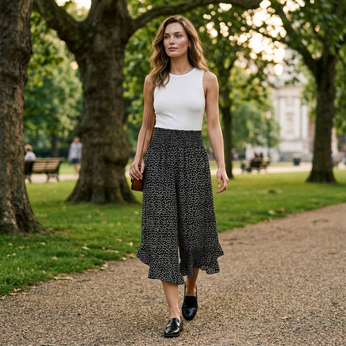 Abigail | Pantalon cintura alta, elastica y holgado