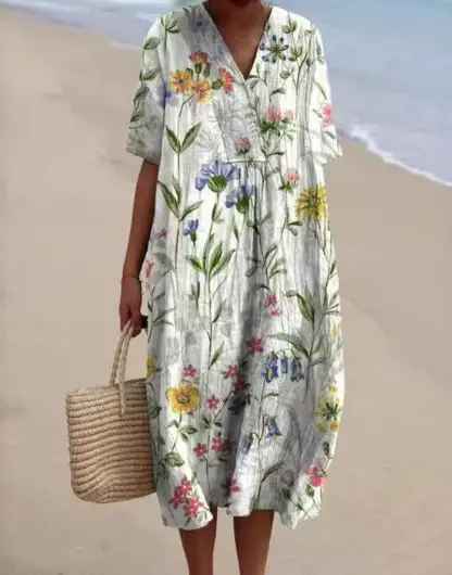 Margaret - Vestido Flowy con Estampado Floral Vibrante