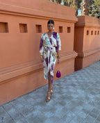 Adriana • Vestido Midi Acuarela con Cinturón