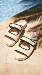 Sandalias Maria - Blanca / Negra Contraste