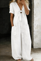 Solmira • Tuta in Jeans con Nodo Frontale e Scollo a V