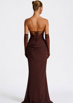 Tania • Vestito Lungo Aderente con Choker e Schiena con Lacci
