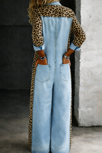 Leontine • Tuta in denim con maniche animalier