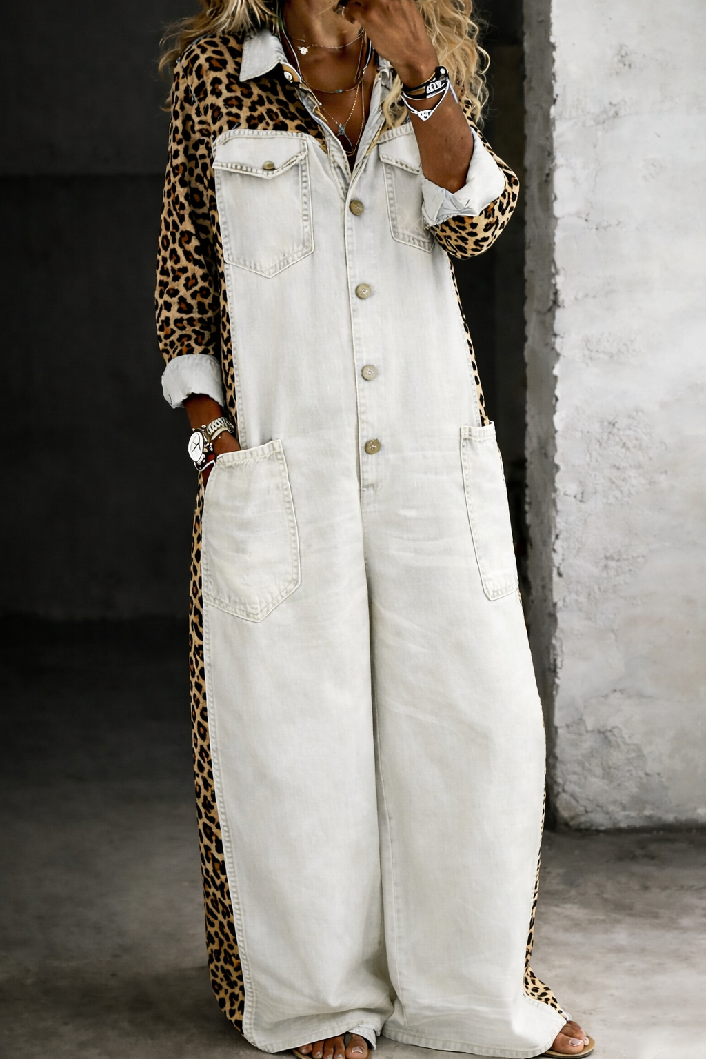 Leontine • Mono Vaquero con Mangas Animal Print
