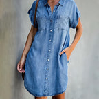 Lunarelle • Vestido Camisero Vaquero con Botones