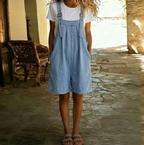 Harlow • Salopette corta in denim larga