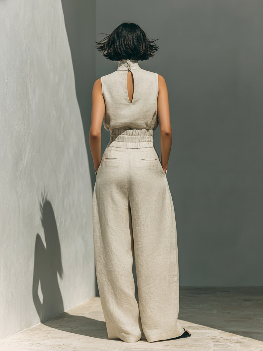 Maria • Conjunto minimalista de lino y algodón
