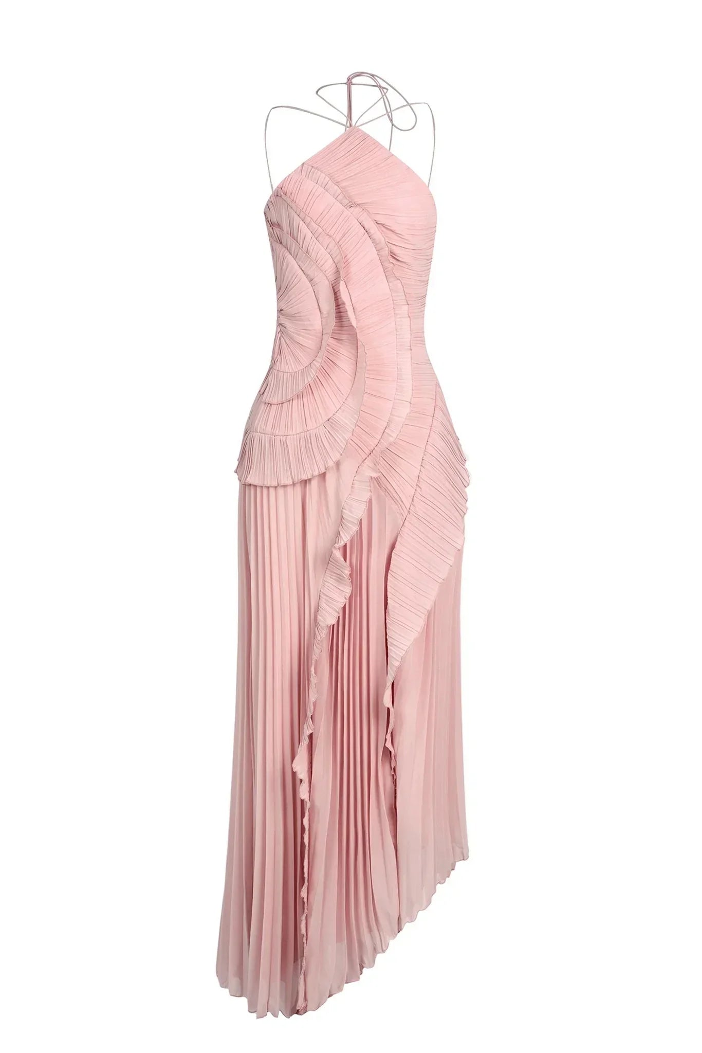 Sofía • Vestido Largo Asimétrico con Volados