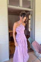 Sofía • Vestido Largo Asimétrico con Volados