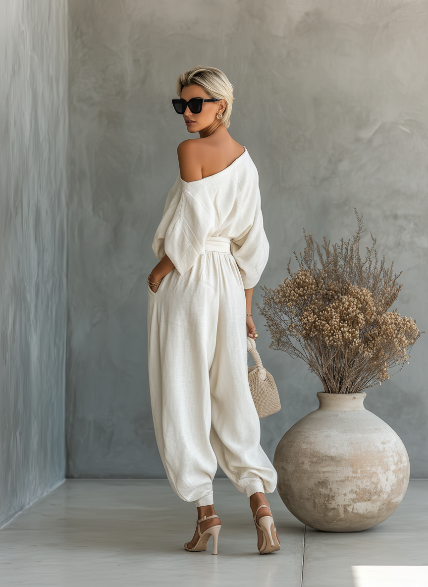 Marta • Conjunto de Lino Off-white