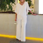 Martha • Conjunto de dos piezas con pantalón de pierna ancha