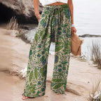 Pantalones anchos con estampado floral