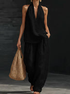 Zoe • Conjunto sin mangas con pantalones anchos