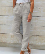 Pantalones ligeros de lino para mujer: transpirables y cómodos