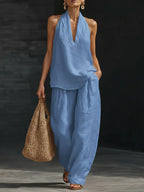 Zoe • Conjunto sin mangas con pantalones anchos