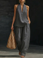 Zoe • Conjunto sin mangas con pantalones anchos