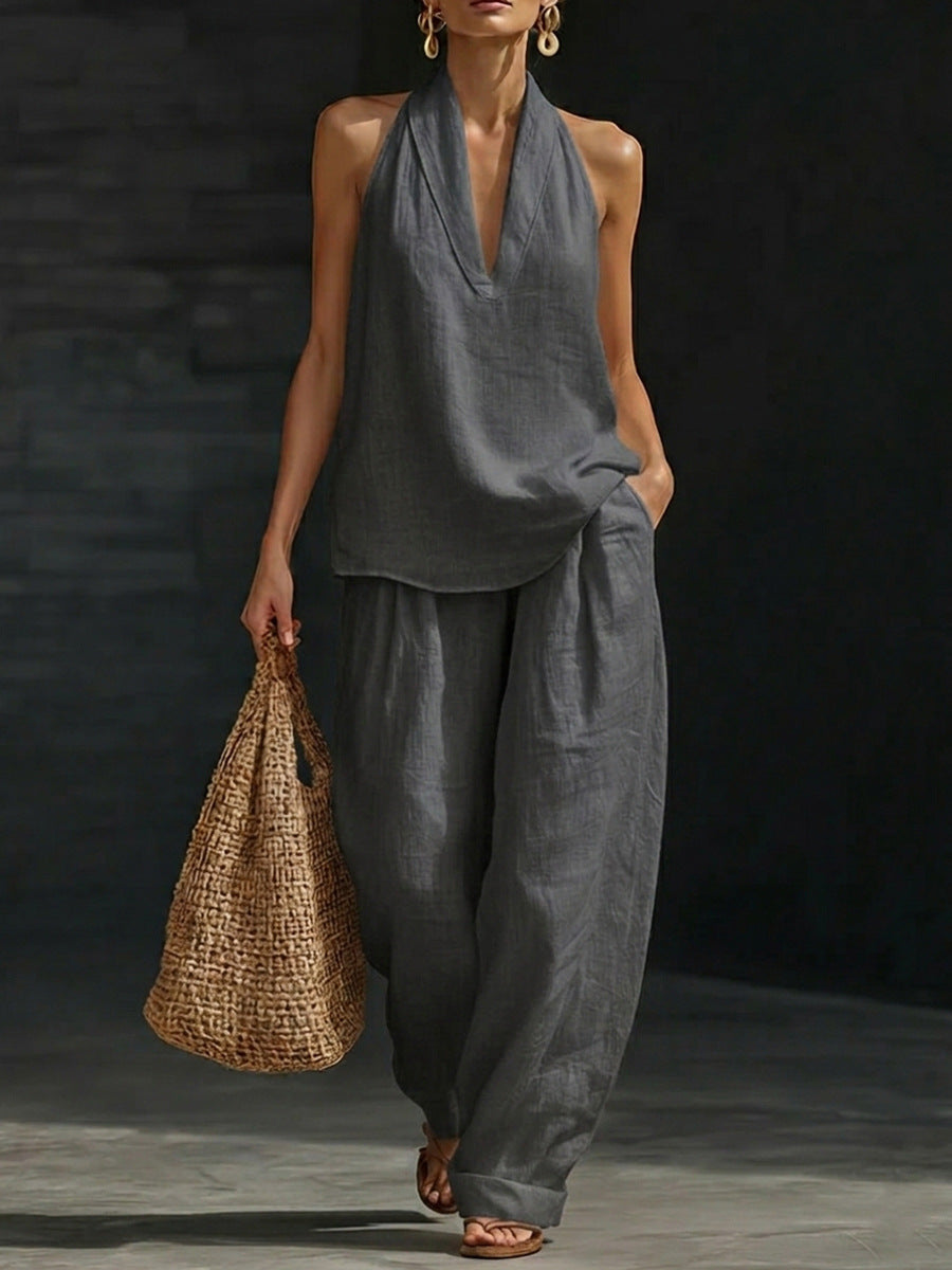 Zoe • Conjunto sin mangas con pantalones anchos