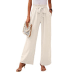 Pantalones de cintura alta y pierna ancha
