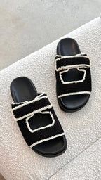 Sandalias Maria - Negra / Blanca Contraste
