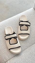 Sandalias Maria - Blanca / Negra Contraste