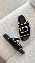 Sandalias Maria - Negra / Blanca Contraste