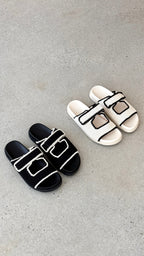 Sandalias Maria - Blanca / Negra Contraste