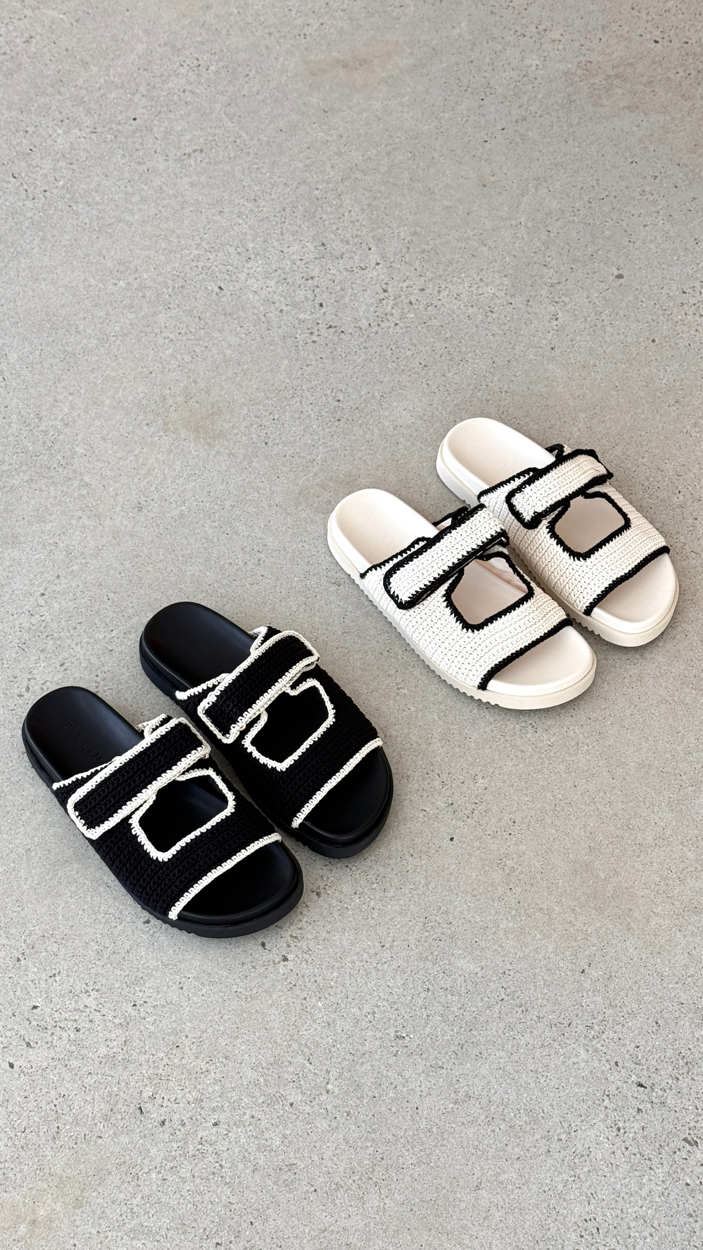 Sandalias Maria - Negra / Blanca Contraste