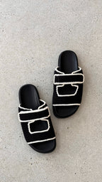 Sandalias Maria - Negra / Blanca Contraste