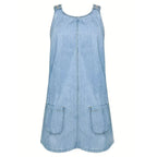 Lunaria • Vestido Vaquero sin Mangas con Bolsillos