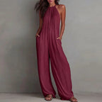 Elena • Mono halter plisado de pierna ancha