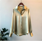 Natalia • Blusa in Raso Oversize con Bottoni