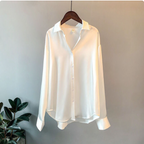 Natalia • Blusa in Raso Oversize con Bottoni