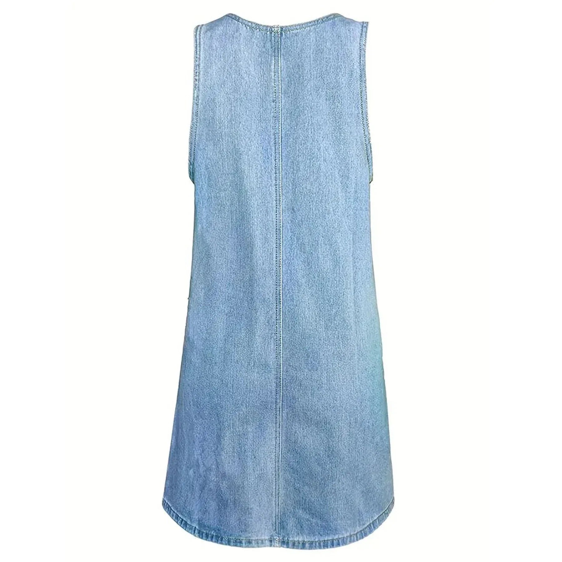 Lunaria • Vestido Vaquero sin Mangas con Bolsillos