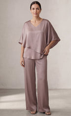 Martha • Conjunto de dos piezas con pantalón de pierna ancha