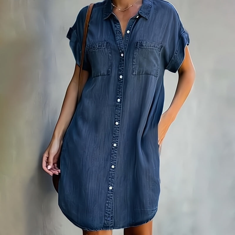 Lunarelle • Vestido Camisero Vaquero con Botones