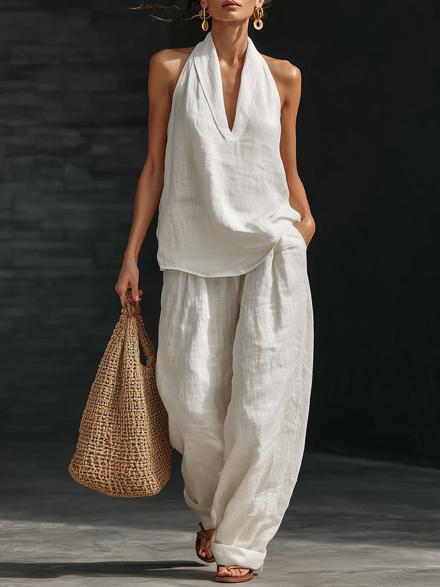 Zoe • Conjunto sin mangas con pantalones anchos