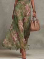 Elena • Vestido Largo Floral con Cuello Halter