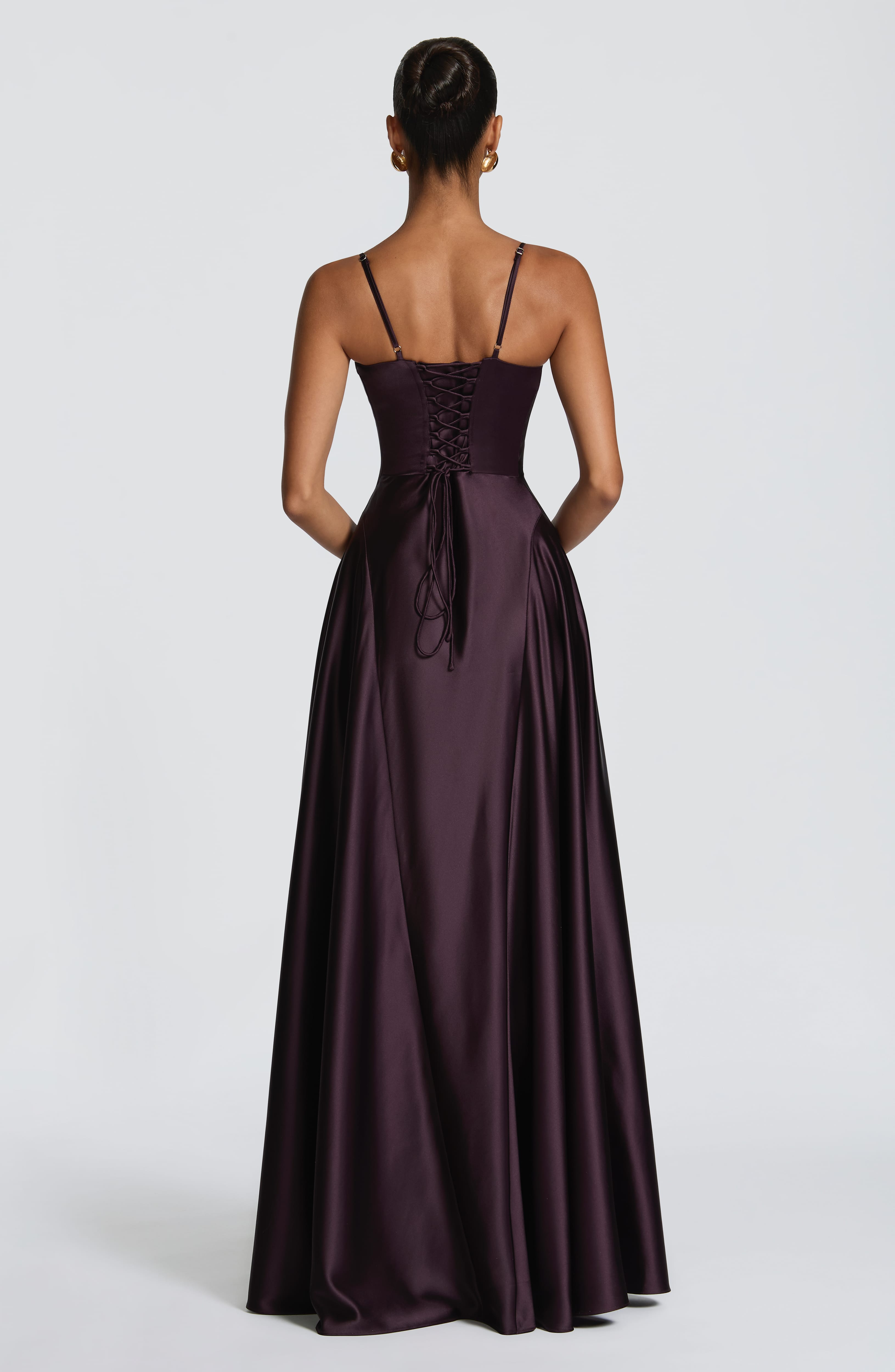 Asterin • Vestido maxi en ciruela