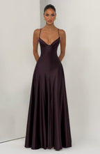 Asterin • Vestido maxi en ciruela