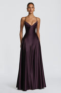 Asterin • Vestido maxi en ciruela