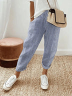 Pantalones de mujer de corte holgado a rayas