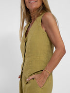 Aira • Conjunto elegante de dos piezas con chaleco y pantalón de pierna ancha